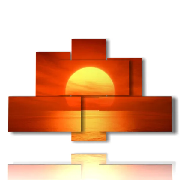 cuadro con atardecer