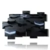 contemporary abstract paintings hexagon - version: 11 pannelli 182x115cm