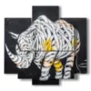 bilder abstrakte tiere nashorn mit verbundenen augen - version: 5 pannelli 89x85cm