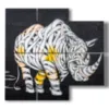 abstract paintings animals rhinoceros blindfolded - version: 4 pannelli 91x85cm