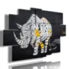 Abstract animal paintings: blinded rhinoceros