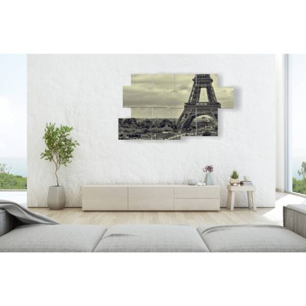 tableau tour Eiffel en noir et blanc