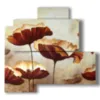 painting with abstract colorful poppies paintings - version: 4 pannelli 83x78cm