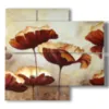 painting with abstract colorful poppies paintings - version: 4 pannelli 91x85cm