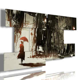 cuadros cuadros abstractos de una ciudad bajo la lluvia