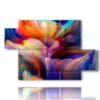 abstrakte blumen bilder drucke - version: 5 pannelli 128x85cm