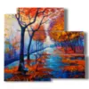 quadri di alberi in autunno - version: 5 pannelli 102x93cm