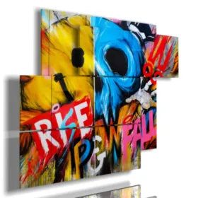 Wall paintings with writing for kitchen murals