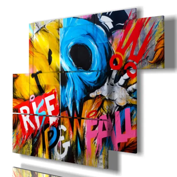 Paintings with writing related to the kitchen