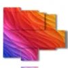 modern colorful paintings in waves - version: 5 pannelli 104x90cm