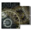 modern painting with panels and gears - version: 4 pannelli 91x85cm