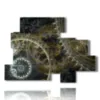 modern painting with panels and gears - version: 10 pannelli 171x124cm