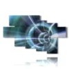 modern abstract technological painting - version: 7 pannelli 173x106cm