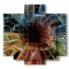 vente tableaux abstraits colores - version: 5 pannelli 89x85cm