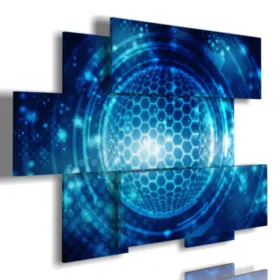 moderne Gemälde in elektrisierendem Blau