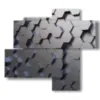 modern paintings silver hexagons - version: 4 pannelli 94x85cm