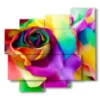 abstract flowers paintings of petals thousand colors - version: 5 pannelli 106x98cm