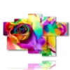 abstract flowers paintings of petals thousand colors - version: 6 pannelli 136x91cm