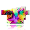 abstract flowers paintings of petals thousand colors - version: 7 pannelli 173x108cm