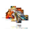 abstract colorful paintings woman profile - version: 6 pannelli 146x94cm