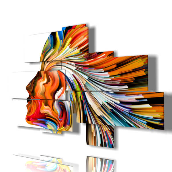 peintures colorées abstraites profil de femme