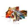 peintures colorees abstraites profil de femme - version: 18 pannelli 260x153cm