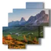 paintings with mountains passo di giau - version: 4 pannelli 77x78cm