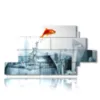 bilder mit fischen die ins leere springen - version: 12 pannelli 220x119cm