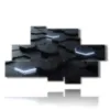 contemporary abstract paintings hexagon - version: 8 pannelli 184x107cm