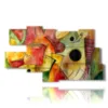 cuadros abstractos de colores con figuras estampadas - version: 9 pannelli 180x103cm