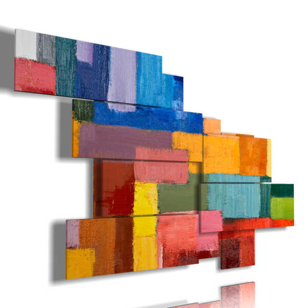 quadri geometrici colorati in frammenti di pittura