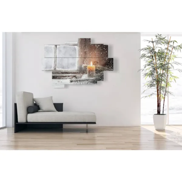 Winter paintings with candles