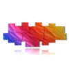 cuadros modernos de colores brillantes en ondas - version: 14 pannelli 275x107cm