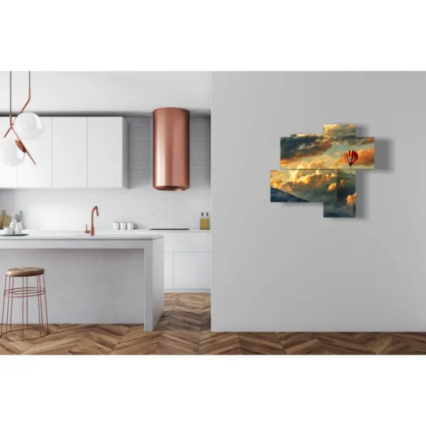 Tableaux avec des montgolfières colorées