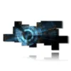 blue and black modern paintings - version: 12 pannelli 257x117cm