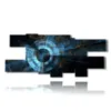 blue and black modern paintings - version: 12 pannelli 242x105cm