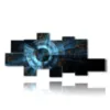 blue and black modern paintings - version: 10 pannelli 232x104cm