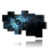 blue and black modern paintings - version: 10 pannelli 186x115cm