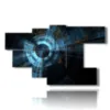 tableaux modernes bleus et noirs - version: 7 pannelli 172x103cm