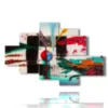 colorful paintings with paint effect - version: 6 pannelli 146x94cm