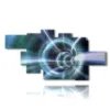 modern abstract technological painting - version: 9 pannelli 211x108cm
