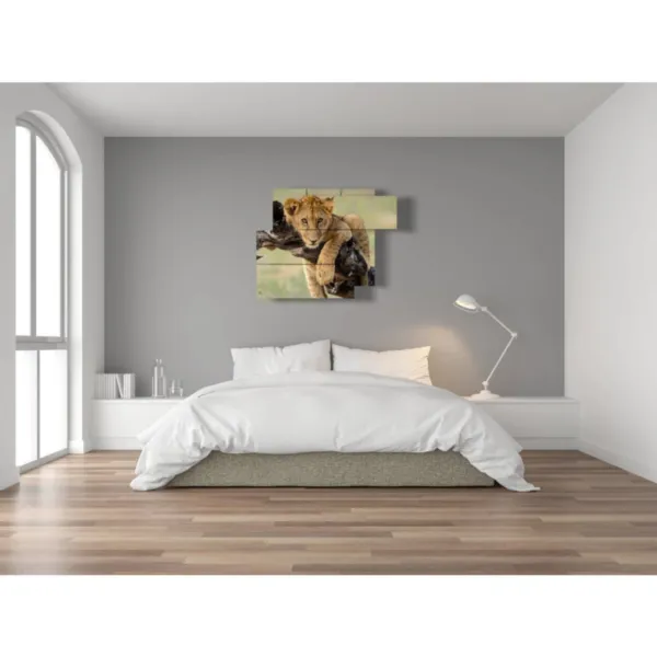 Design d''intérieur avec des peintures de lions.