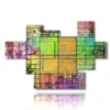 tableaux geometriques modernes carres colores - version: 7 pannelli 173x117cm
