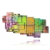 tableaux geometriques modernes carres colores - version: 9 pannelli 200x111cm
