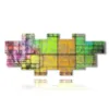 tableaux geometriques modernes carres colores - version: 11 pannelli 232x98cm