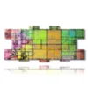 tableaux geometriques modernes carres colores - version: 13 pannelli 233x107cm