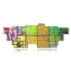 tableaux geometriques modernes carres colores - version: 16 pannelli 293x107cm