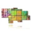 tableaux geometriques modernes carres colores - version: 7 pannelli 184x102cm