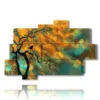 colored abstract painting with tree - version: 10 pannelli 173x114cm