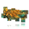 colored abstract painting with tree - version: 9 pannelli 195x115cm